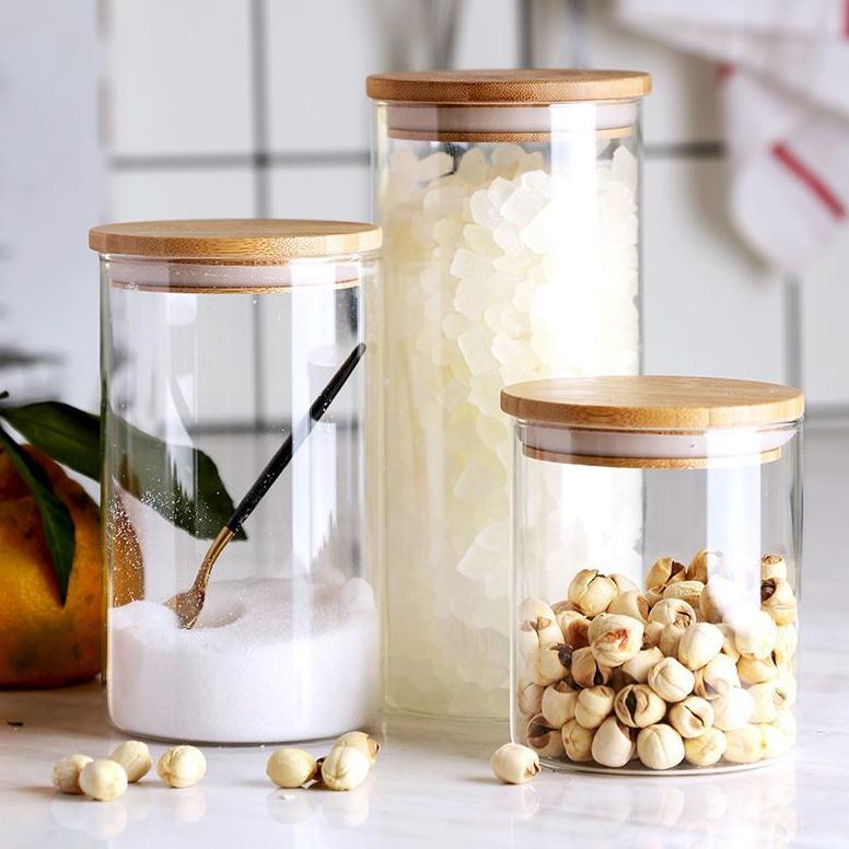 Toples Kaca Kedap Udara | Toples Kaca Tutup Kayu | Toples Kaca Aesthetic | Toples Jar