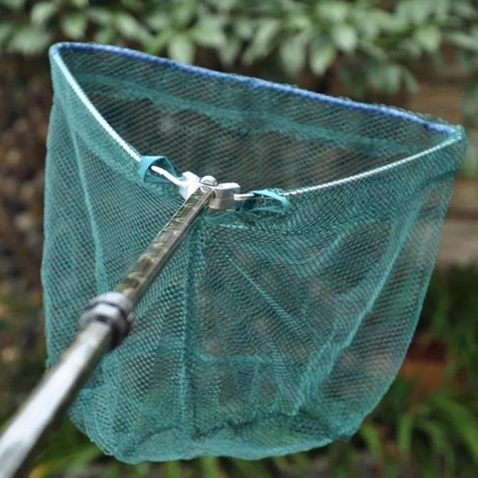 serokan jala ikan jaring ikan lipat teleskopik aluminium-saringan ikan