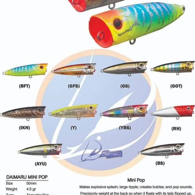 Lure Mini Popper Daimaru Mini Pop 50mm 4.5gram