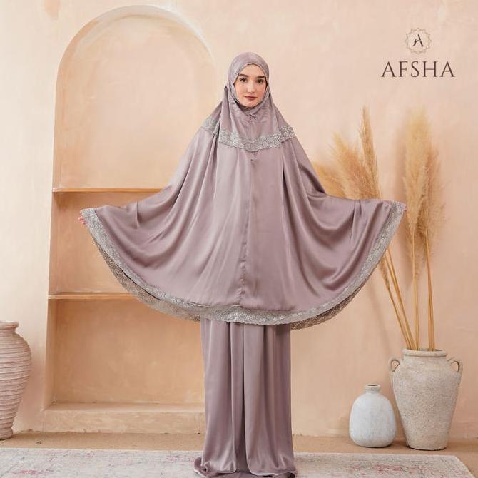 Afsha - Mukena Dewasa Shanum 2in1 Series (Free Sajadah, Pouch & Box Hampers)