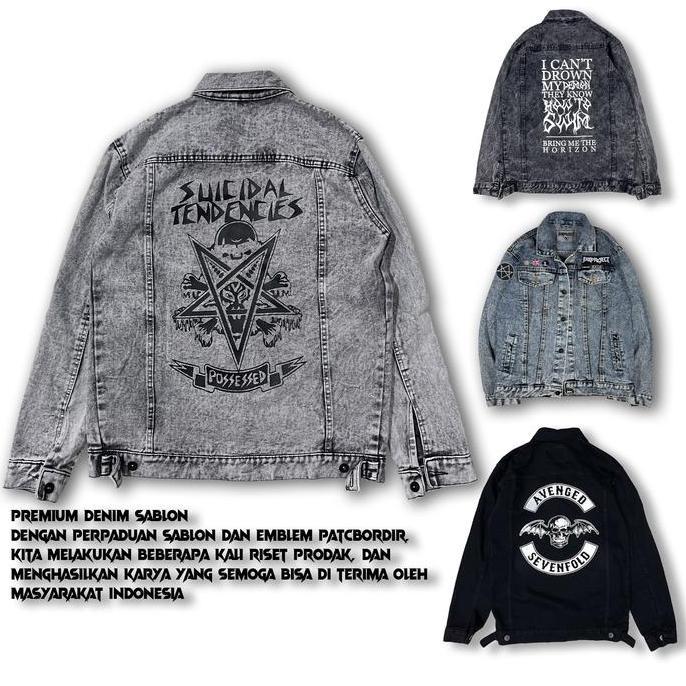 JAKET JEANS PRIA JAKET DENIM PRIA FASHIONNABLE STONE BLACK BMTH - 005