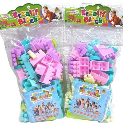 diskon mainan block balok besar 96 pcs mainan blok anak edukasi balok susun bongkar pasang robot mob