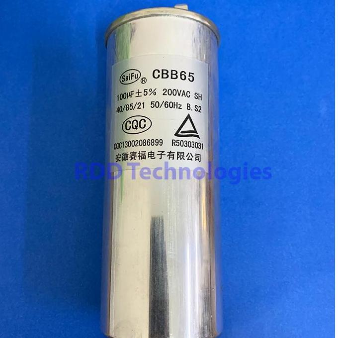 MOTOR CAPACITOR CBB65 100uF/200V TERBAIK
