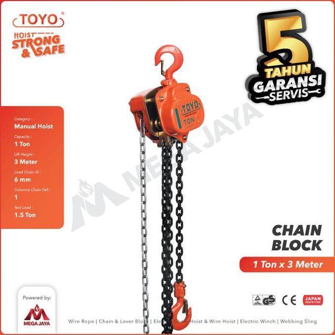 Chain Block / Takel 1 Ton x 3 Meter TOYO