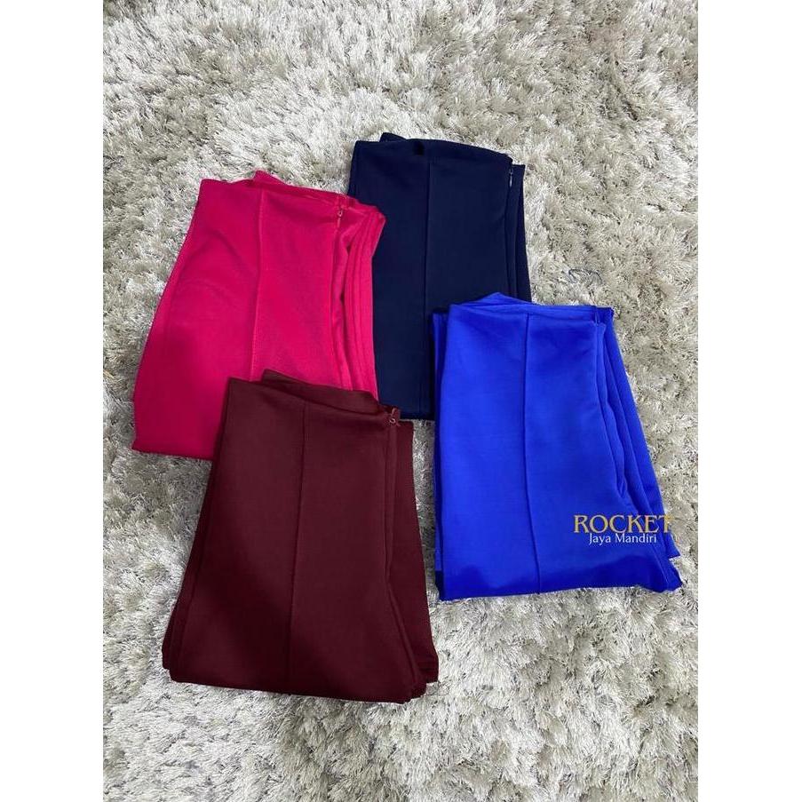 RJM - Celana Scuba Cutbray Polos Resleting | Celana Cutbray Wanita