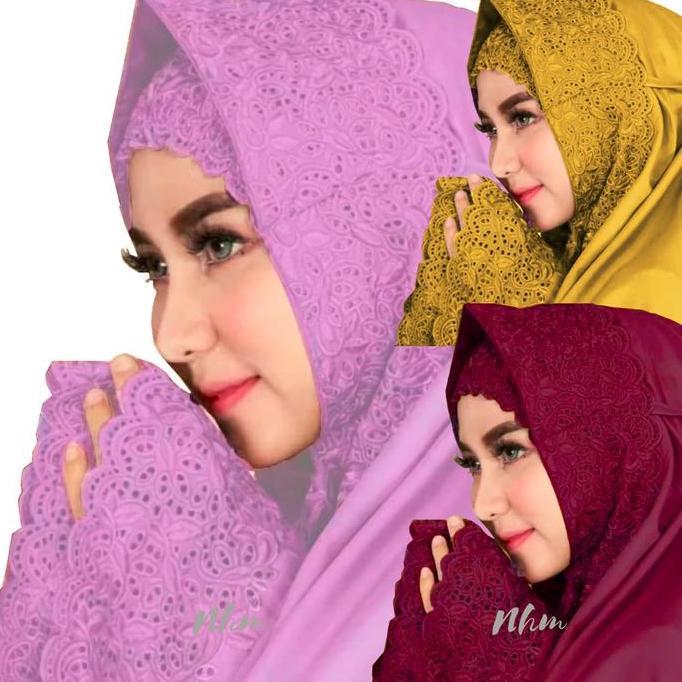 Mukena Telekung Fatimah Bestseller, Mukena Dewasa Katun Renda