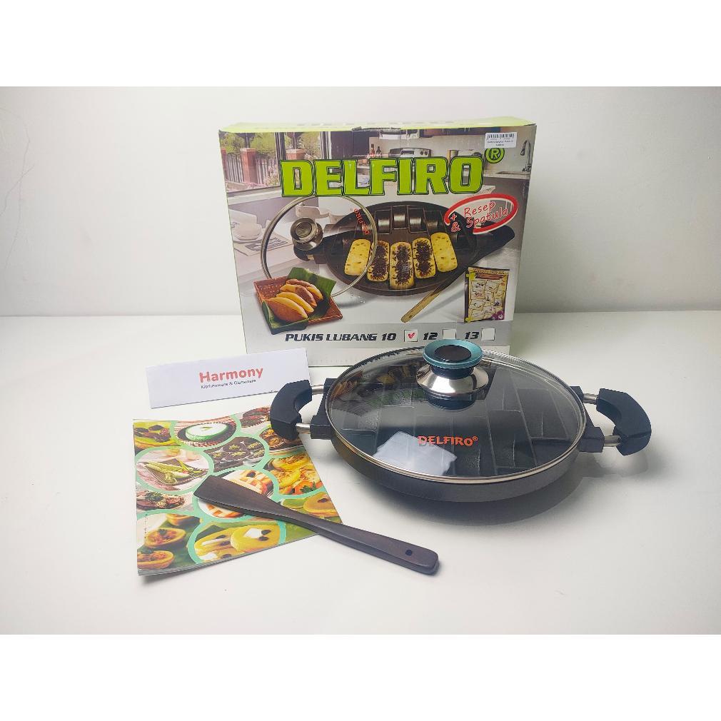 [RY] Delfiro Cetakan Kue Pukis 10 Lubang Anti Lengket Tutup Kaca