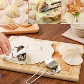 ROLL SS STAINLESS Cetakan Pastel Pangsit Dumpling Alat ROUND SILVER kue cireng kayu Cetak mini Steel