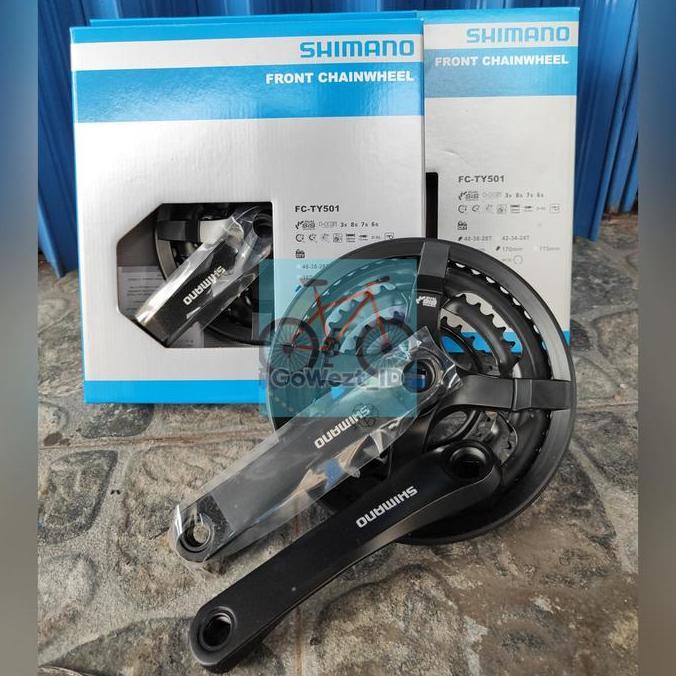 Gear Gir Crank Sepeda 3 Susun Shimano TY501 Alloy 48T 42T Lipat MTB [terbaik]