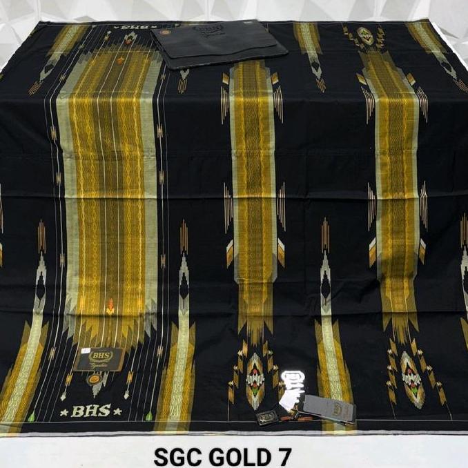Sarung BHS Snature SGC kualitas gold jahit tengah Songket Hitam