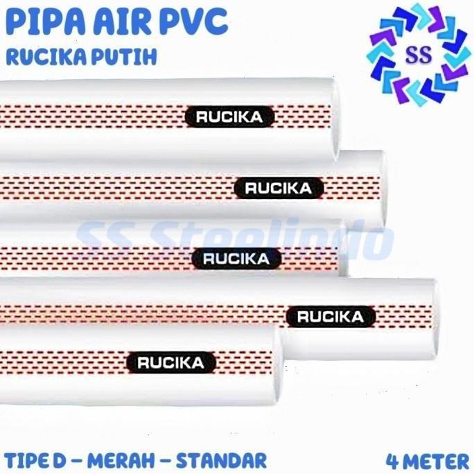 Gasajaya- Pipa Rucika / Wavin Putih Pvc Tipe D (Biasa) 1 / 2 / 3 / 4 / 6 / 8 In