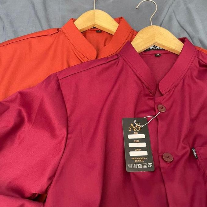 Baju Koko Muslim Pria  Dewasa Haibah Habaib Putih Polos Terlaris Terbaru 2026 Model Ammu Saku Sampin