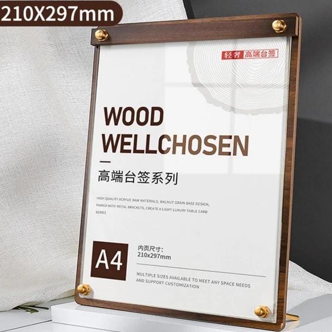 Stand Menu Berdiri Stand Menu Kayu A4 Tempat Menu Berdiri Papan Menu Aesthetic Menu Holder Kayu TB