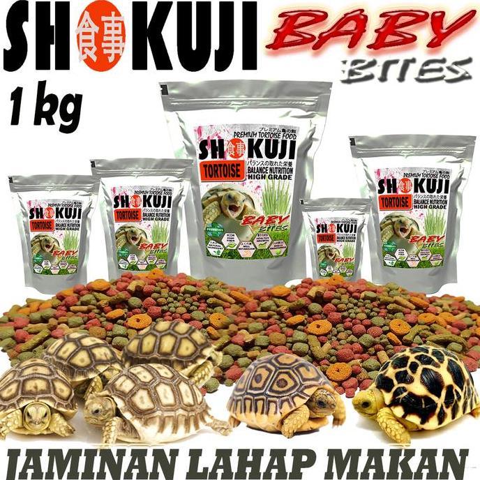 TERBARU - 1KG SHOKUJI PAKAN TORTOISE FOOD BABY BITES PELLETS SMALL MAKANAN KURAKURA DARAT SULCATA PA