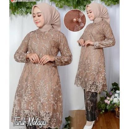 Atasan Kebaya Brukat Tunik Kurung Tile / Atasan KebayaTunik Tile / Kebaya Modern / Kebaya Kondangan