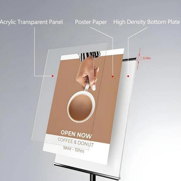 STOK SIAP Standing Menu Sign Frame A4 A3 A2 Standing Display Acrylic Adjustable | Welcome Sign Cafe,