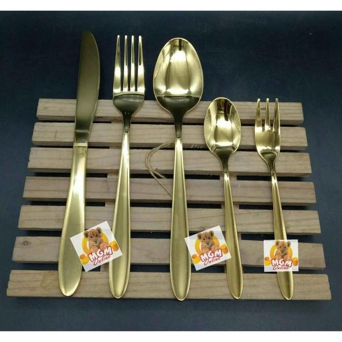 Sendok Makan Gold & Garpu Makan Gold HOTEL Stainless Steel 18-10 24134