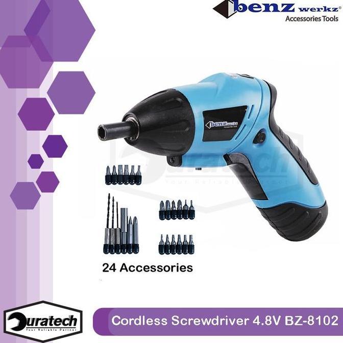 Cordless Screwdriver 4.8V - Bor Battery Benz Werkz - mesin bor battery cordless screwdriver 4.8V ben