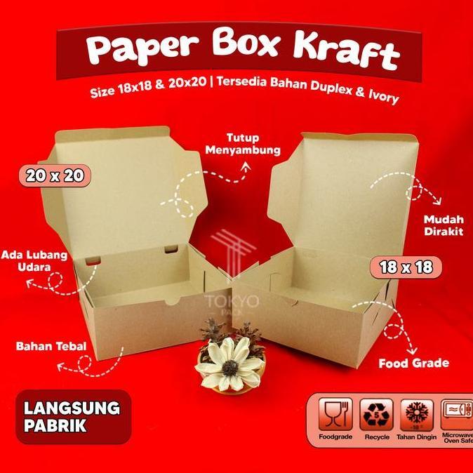 Gifme- Katering Box Tebal 325 Gsm /Kotak Nasi Kraft/Katering Box/Dus Nasi (Per Pack)