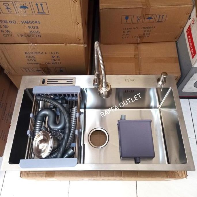 paket kitchen sink 7545+kran sus 304+t sabun/sink