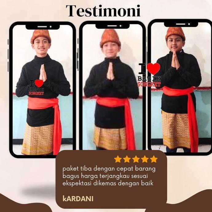 Papipapu- Topi Tanjak Pria Laki-Laki Songket Tenun Asli Adat Palembang Melayu Batiksongket