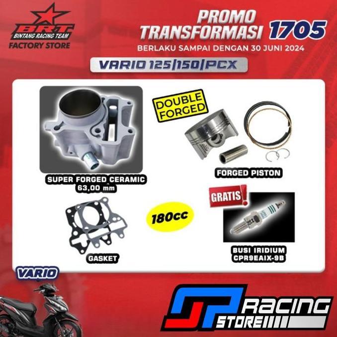 Paket Bore UP Vario 125/Vario 150/PCX 150/ADV 150- Block Ceramic - Piston 63 MM -  BRT Promo 1705 Re