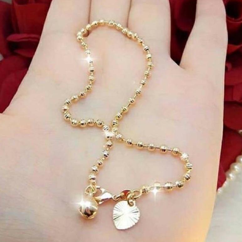 hemat gelang kaki biji lada emas rhodium swarovski