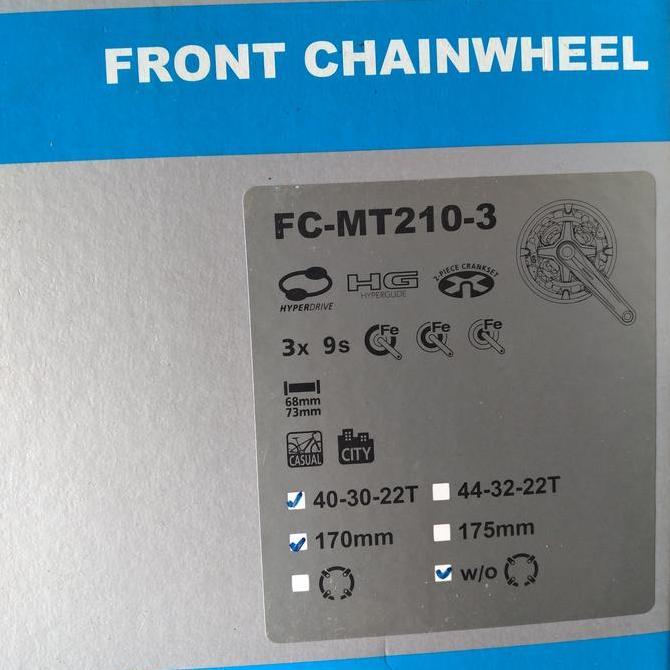 gir crankset crank set shimano original altus MT210 hollowtech 2 HT2 40T 30T 22T 3 speed triple sepe