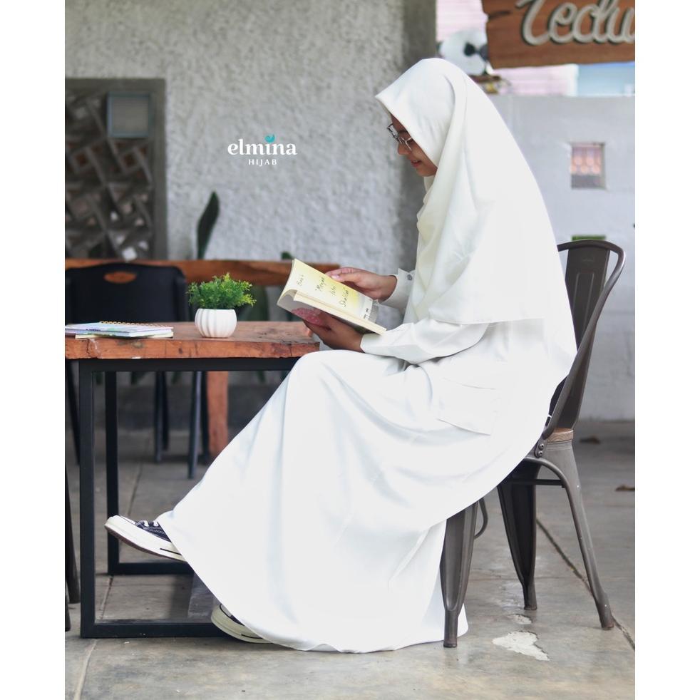 Gamis Putih Halimah Dress Off-White by Elmina Hijab