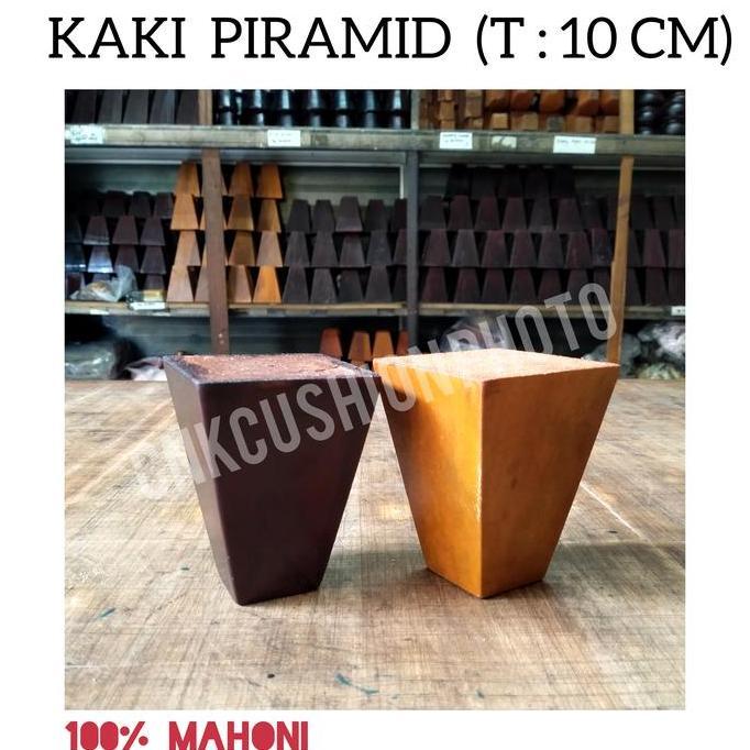 CAZANASHOP KAKI KAYU MAHONI UNTUK SOFA / KURSI / RANJANG MODEL PIRAMID ( 10 CM )