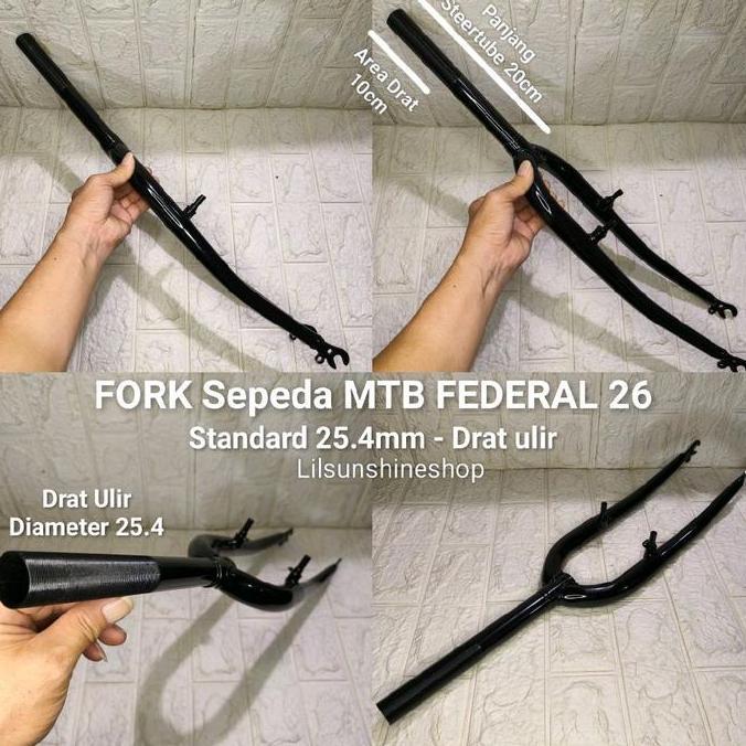 Fork Garpu GENIO Sepeda 26 MTB Federal Jadul Commuter Bike Standard DRAT ULIR 25.4mm Untuk Stem Tian