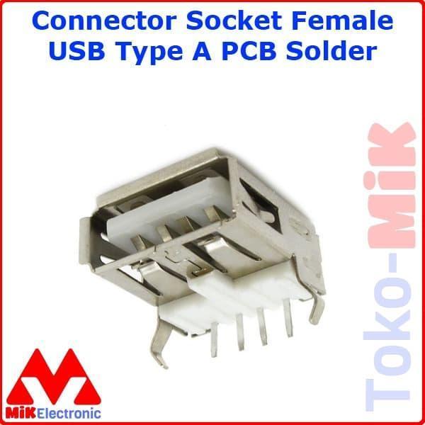 CONNECTOR SOCKET FEMALE USB TYPE A (KONEKTOR USB FEMALE TIPE A)