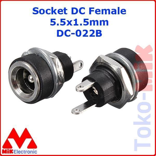 SOKET DC FEMALE POWER SOCKET 5.5X2.1MM PCB PLUG IN JACK DC022B DC-022B