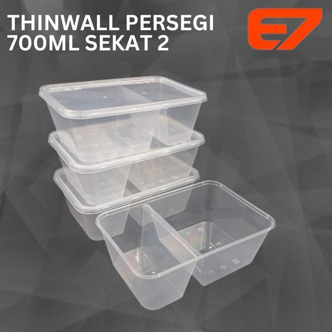Lunch Box Thinwall Sekat 2 Suapi - Food Container, Take Away Box