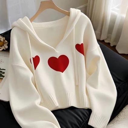 Promo Terbaru Sweater Hoodie Crop Lucu Wanita - Threelove Hoodie Crop Lucu Korean Style - Jaket Hood