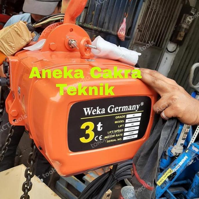 electric chain hoist 3 ton x 6 meter weka