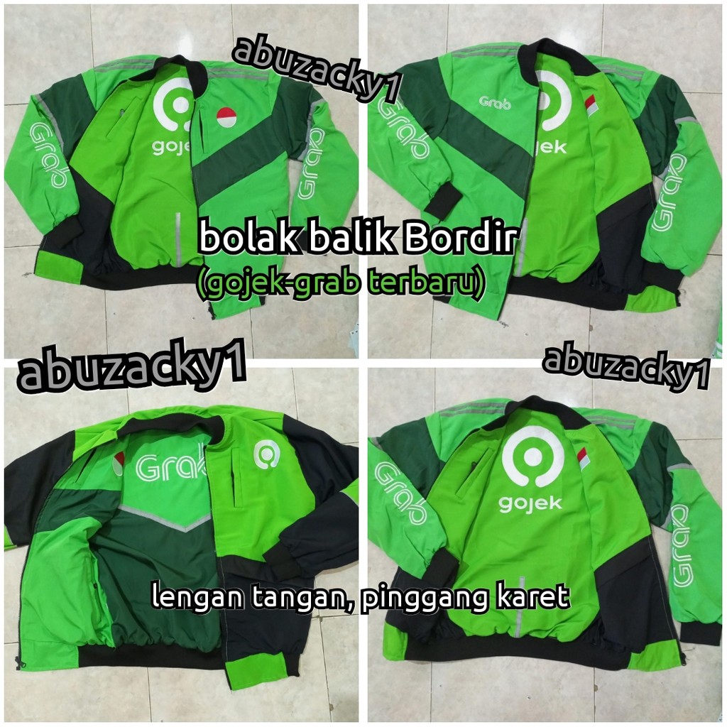 JAKET GOJEK GRAB JAKET BOLAK BALIK BISA DIPAKE LUAR DALEM BISA BUAT VERMUK