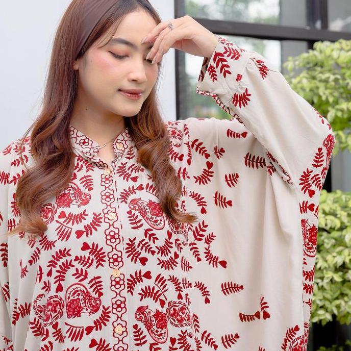 Gamis Inaya Jumbo Dewi Sri | Katun Rayon Premium Full Kancing Aktif Busui Friendly Motif Syari Wanit