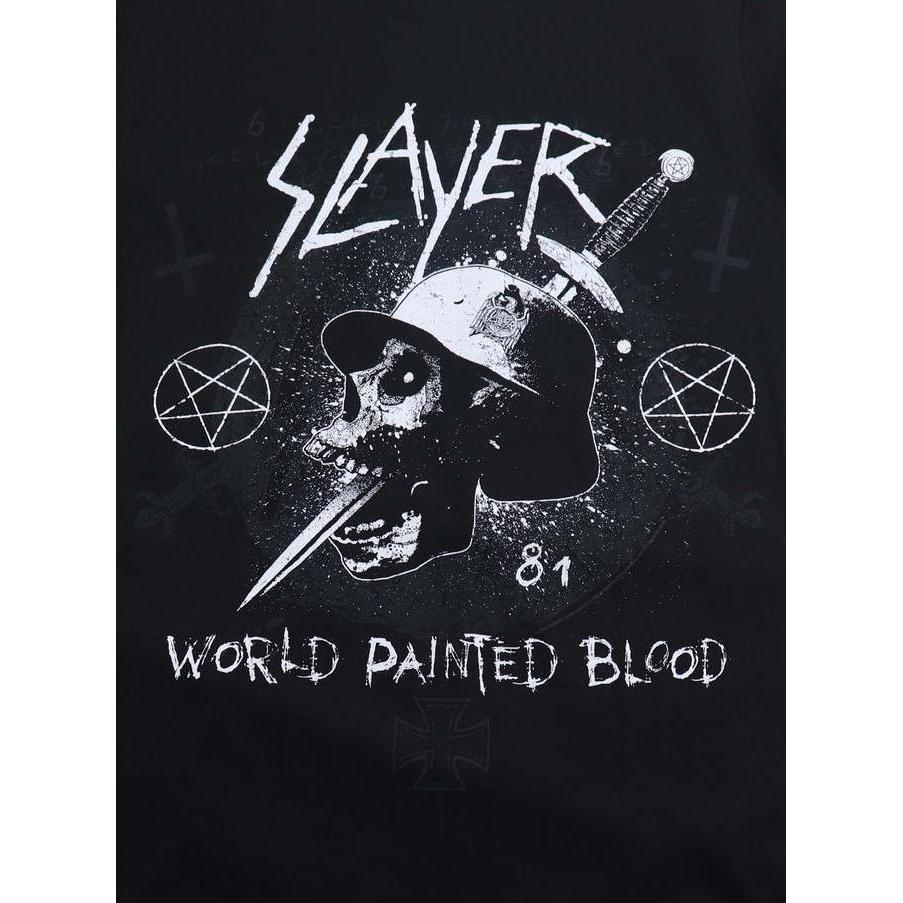 Kaos Baju Pendek Pria Metal Band Musik Original SLAYER Dagger Skull