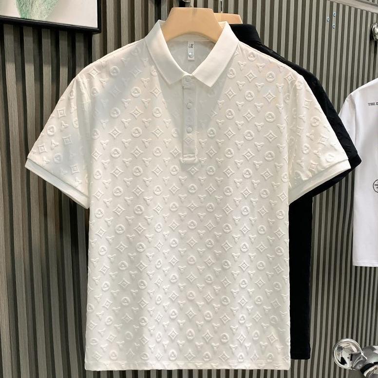 CUCI GUDANG KAOS KERAH PRIA POLO SHIRT LENGAN PENDEK BERMOTIF POLO SHIRT  KAOS BERKERAH PRIA HITAM/P