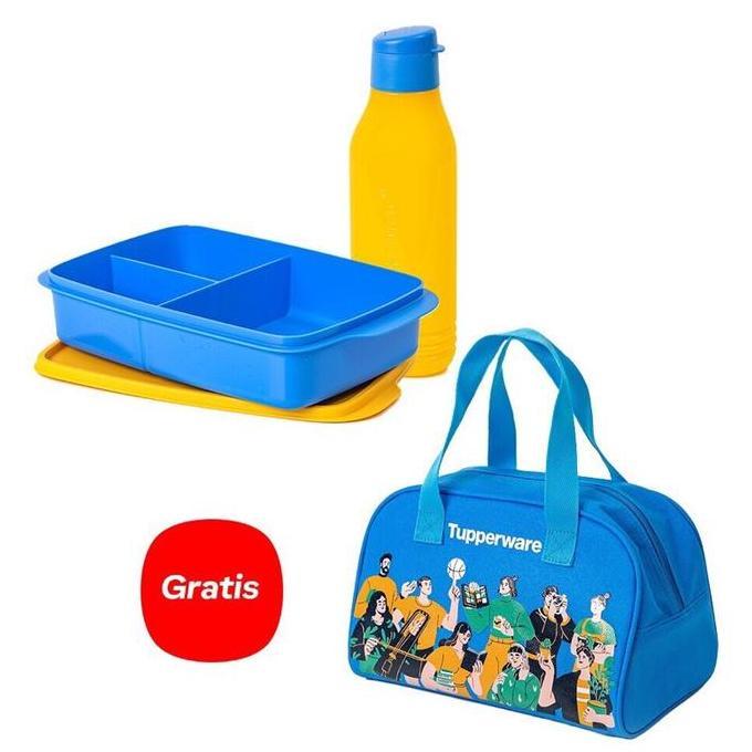 Tempat bekal makan tupperware coolteen lunch box set cool teen
