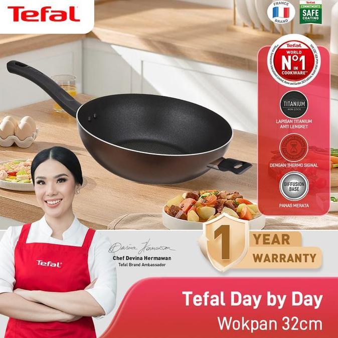 Tefal Day by Day Wokpan 32cm Wajan Anti Lengket
