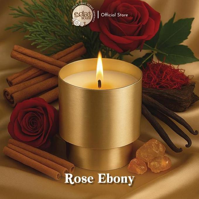 putusetiawa - n898 Eclat Candles Floral Woody Lilin Aromaterapi Cup Logam Mewah Metal Cup Soy Wax Ar