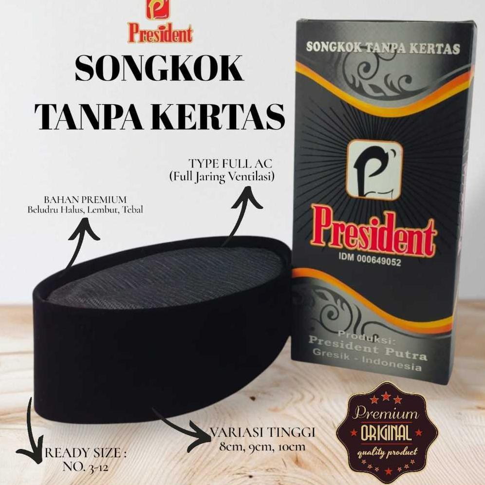 PRESIDENT Songkok Full AC Tanpa Kertas President Original