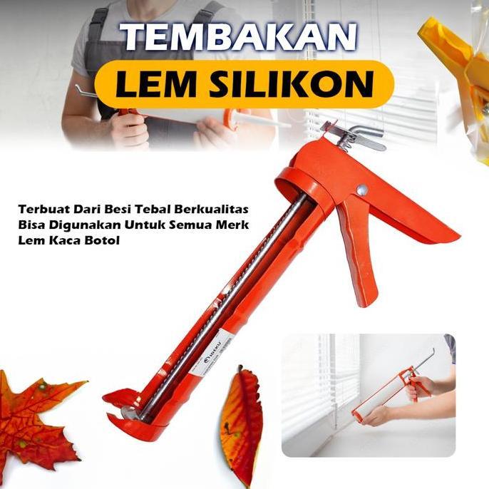 Backwill- Paket Lem Silikon Kaca Akrilik / Alat Tembak Lem Silikon Akrilik / Tembakan Lem Kaca Aquar