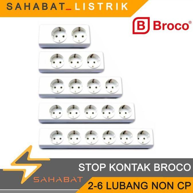 Whynot- Stop Kontak Terminal Broco 1 2 3 4 5 6 Lubang Noncp Colokan Tempel Dinding