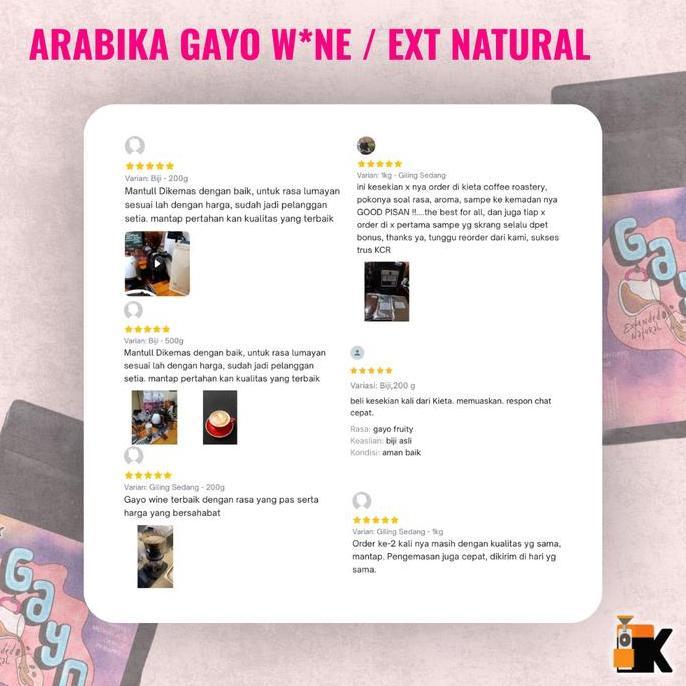 Fiksdone- 1 Kg Kopi Arabika Gayo Wine