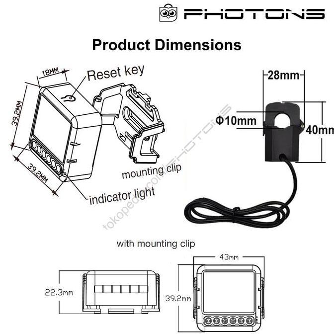 Foxc- Tuya Smart Energy Meter 80A Wifi With Current Transformer Clamp Kwh