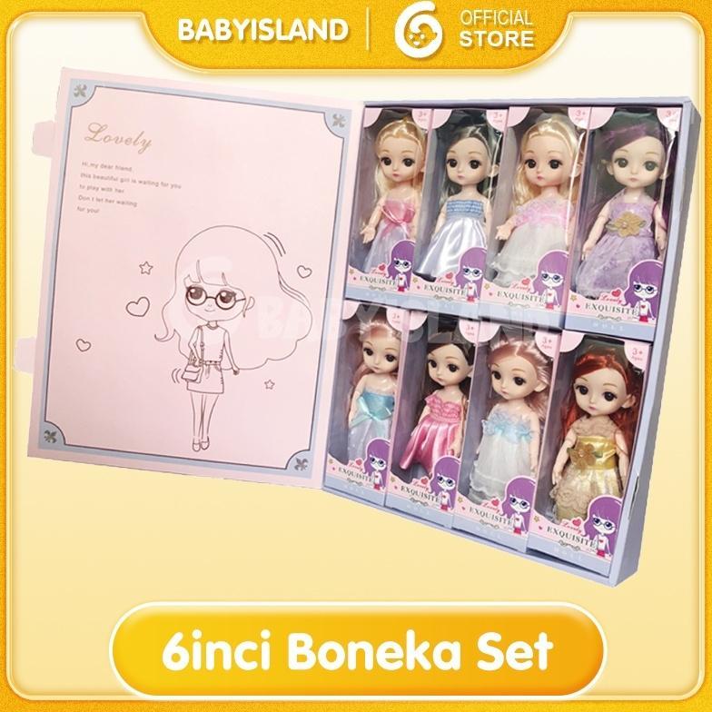 [KIW] 6inci Boneka Set Mainan Boneka Anak Perempuan Putri Koleksi Mainan Anak Perempuan Ulang Tahun 
