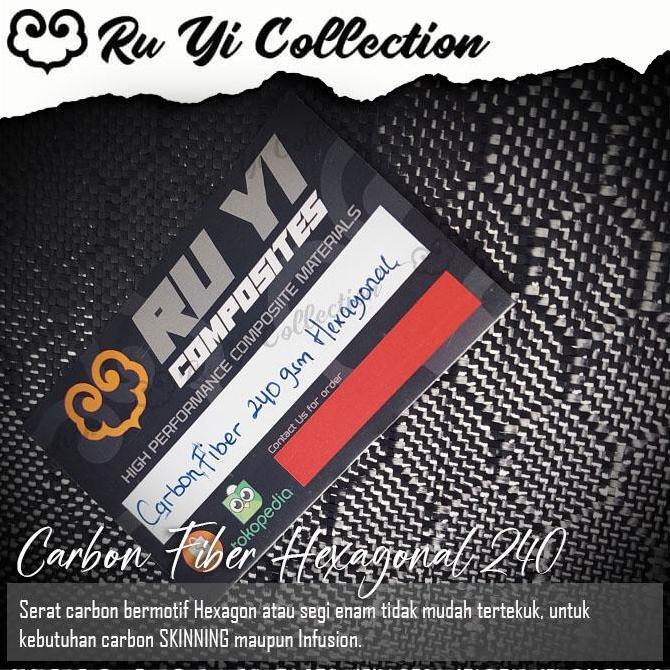 CARBON FIBER HEXAGON 3K 240GSM SERAT KARBON HONEYCOMB ASLI BKN KEVLAR [terbaik]